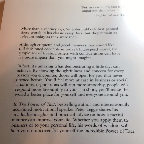 5/$25 The Power of Tact by Peter Legge 2008 book - Picture 4 of 5